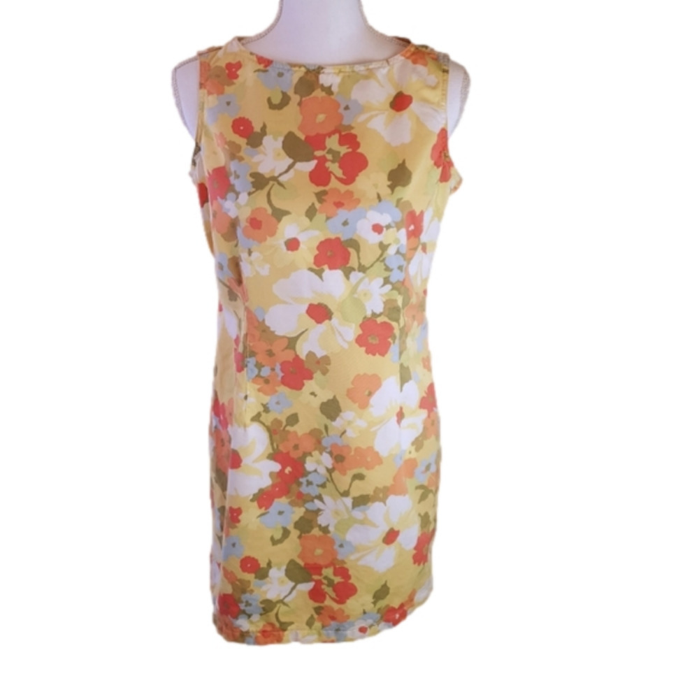 Liz Claiborne 10P Floral Vintage jumper Dress Cotton‎ Pastel 90s Y2K